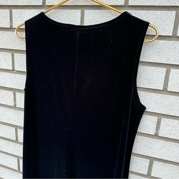 Chico’s Easywear Black Velvet Sleeveless Stretch Shift Dress Size 1 M Classic - Picture 7 of 7